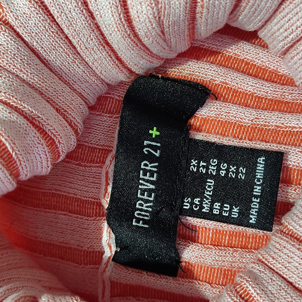 Forever 21 Pink Ribbed Turtleneck Sweater,  Plus Size 2X,  Plus Size Sweater - Picture 5 of 7